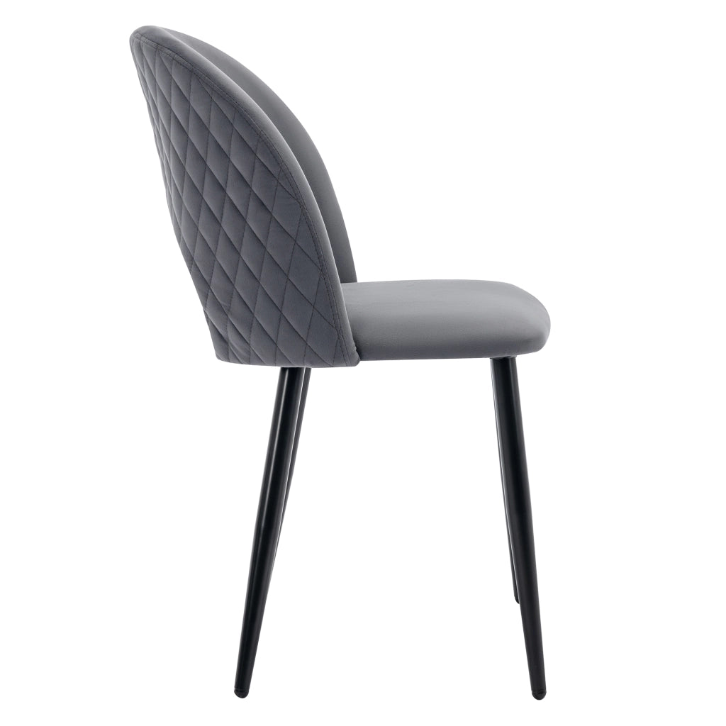 Set da pranzo 117x68x75 cm con sedie in velluto; gambe regolabili; grigio