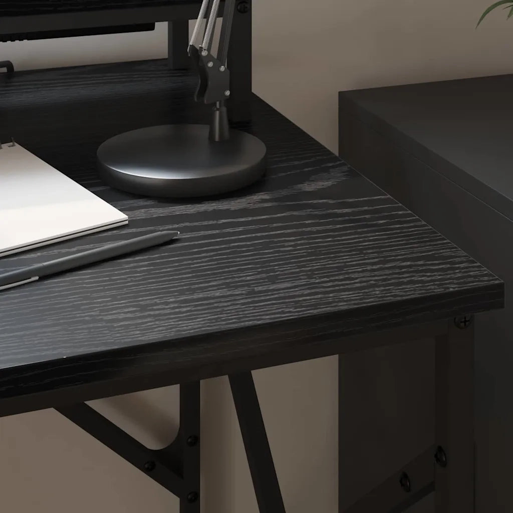 Scrivania Rovere Nero 100 x 50 x 86,5 cm Legno multistrato 859395