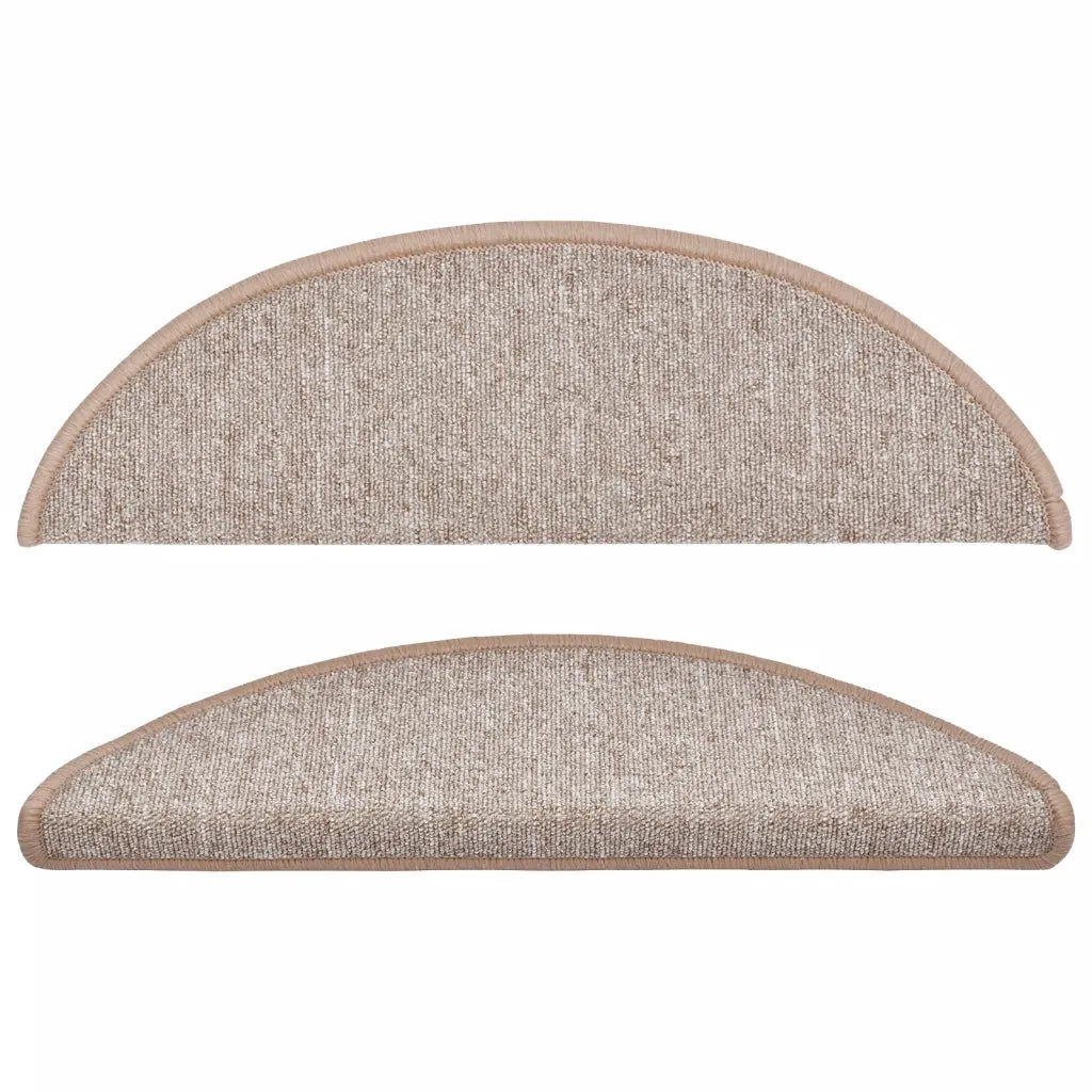Tappetini per scale 10 pz 56x17x3 cm Marrone chiaro Semicircolari 149739
