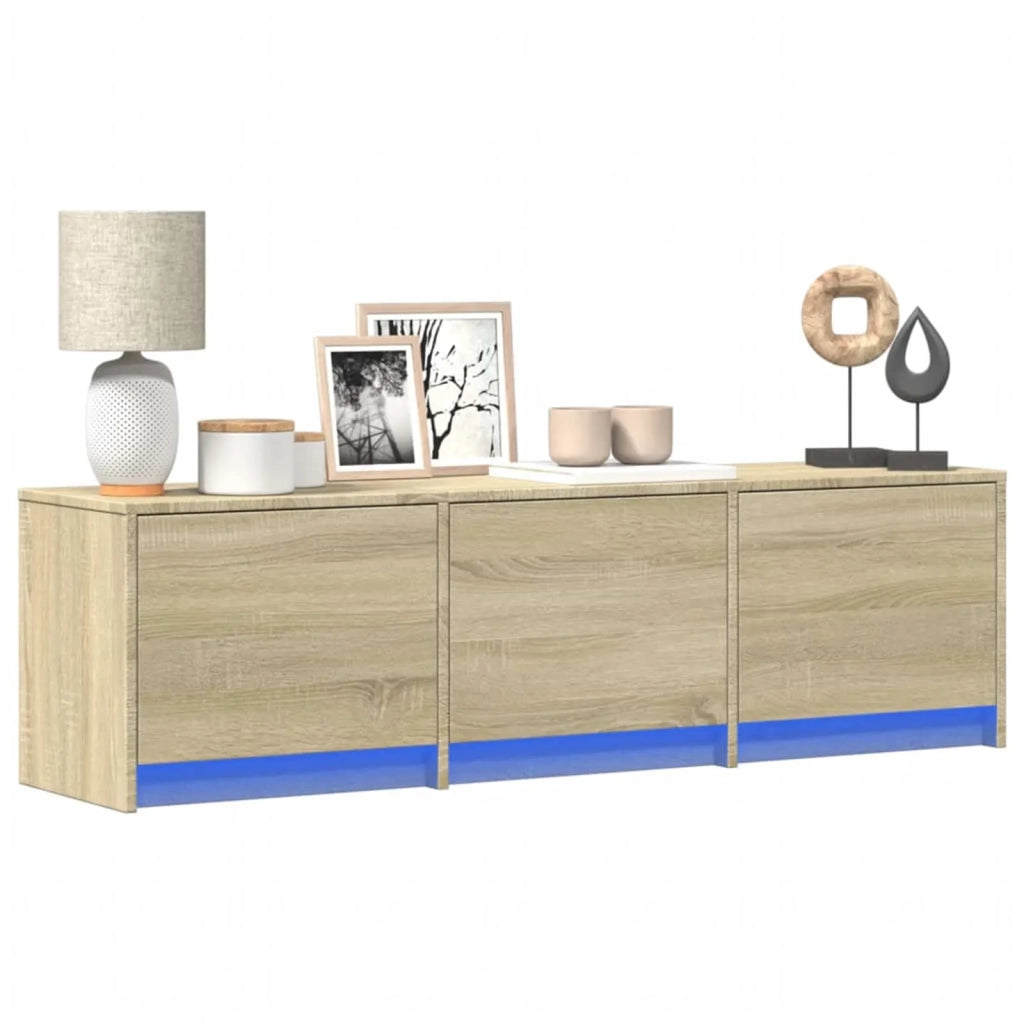 Mobile TV con led Sonoma 140 x 34 x 40 cm Legno multistrato 8006554