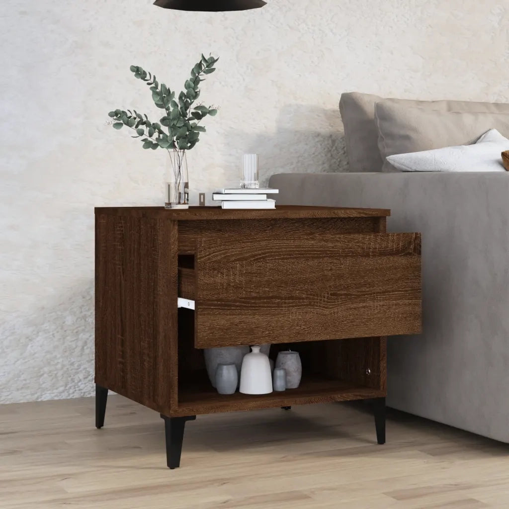 Tavolino | Tavolo laterale Rovere Marrone 50x46x50 cm in Legno Multistrato