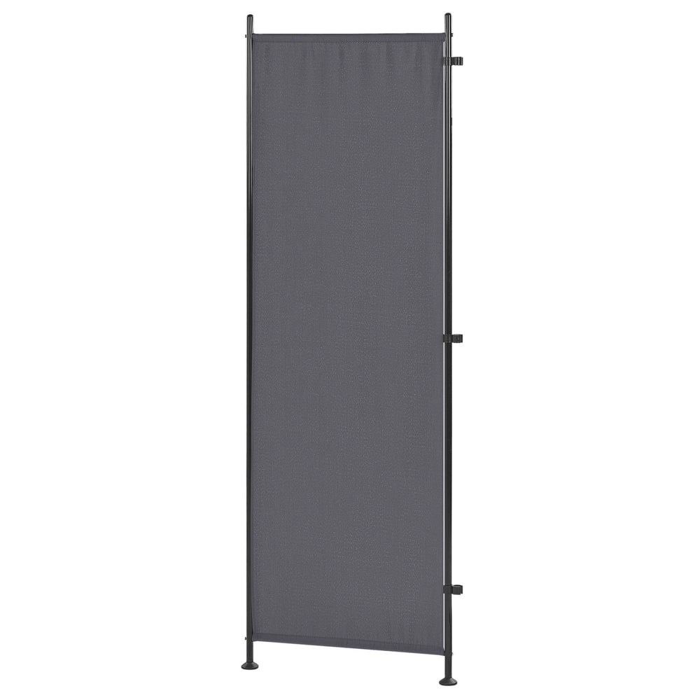 Divisorio per ambienti grigio poliestere Nero struttura in acciaio 3 pannelli divisorio decorativo dello schermo