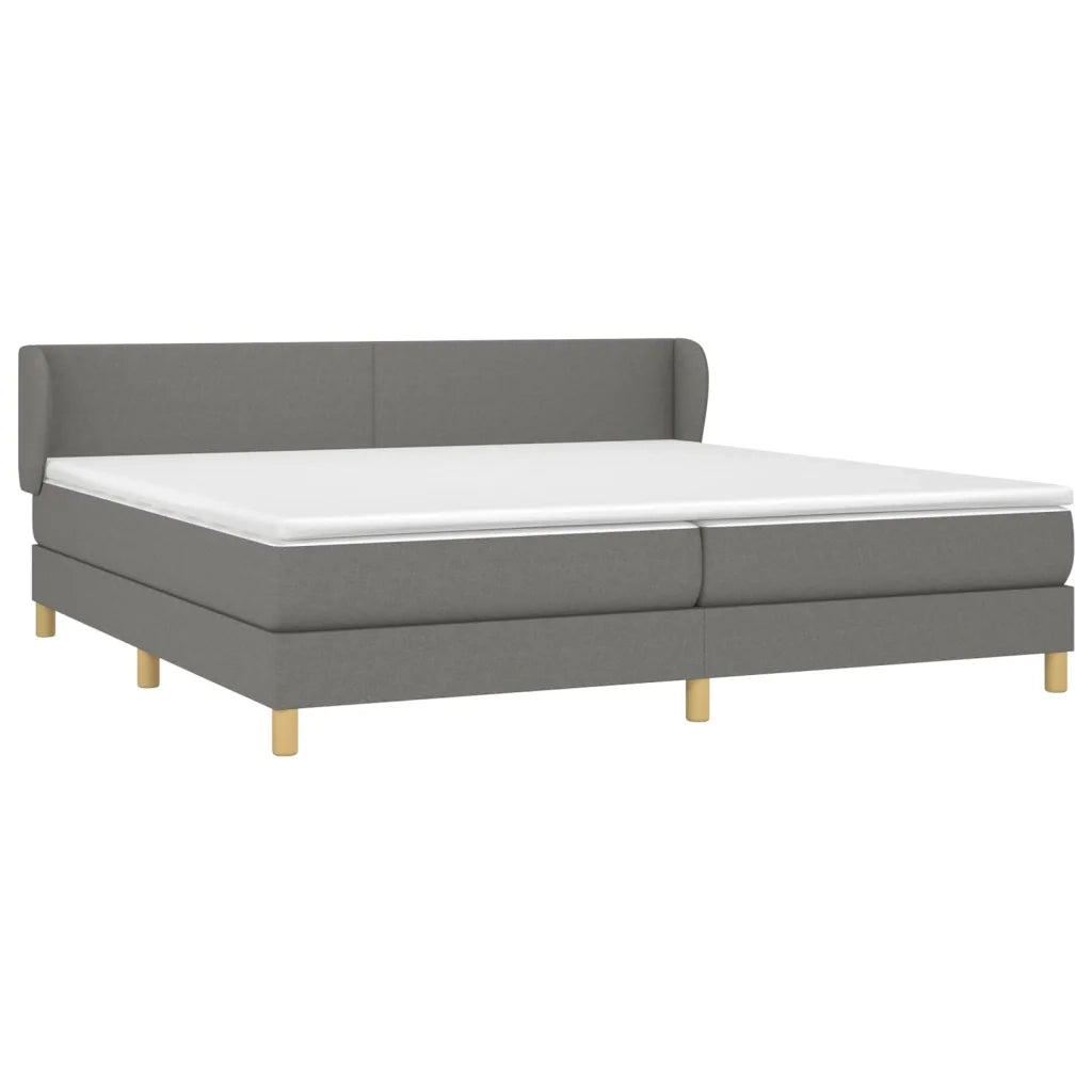 Giroletto a Molle con Materasso Grigio Scuro 200x200 cm Tessuto 3126670