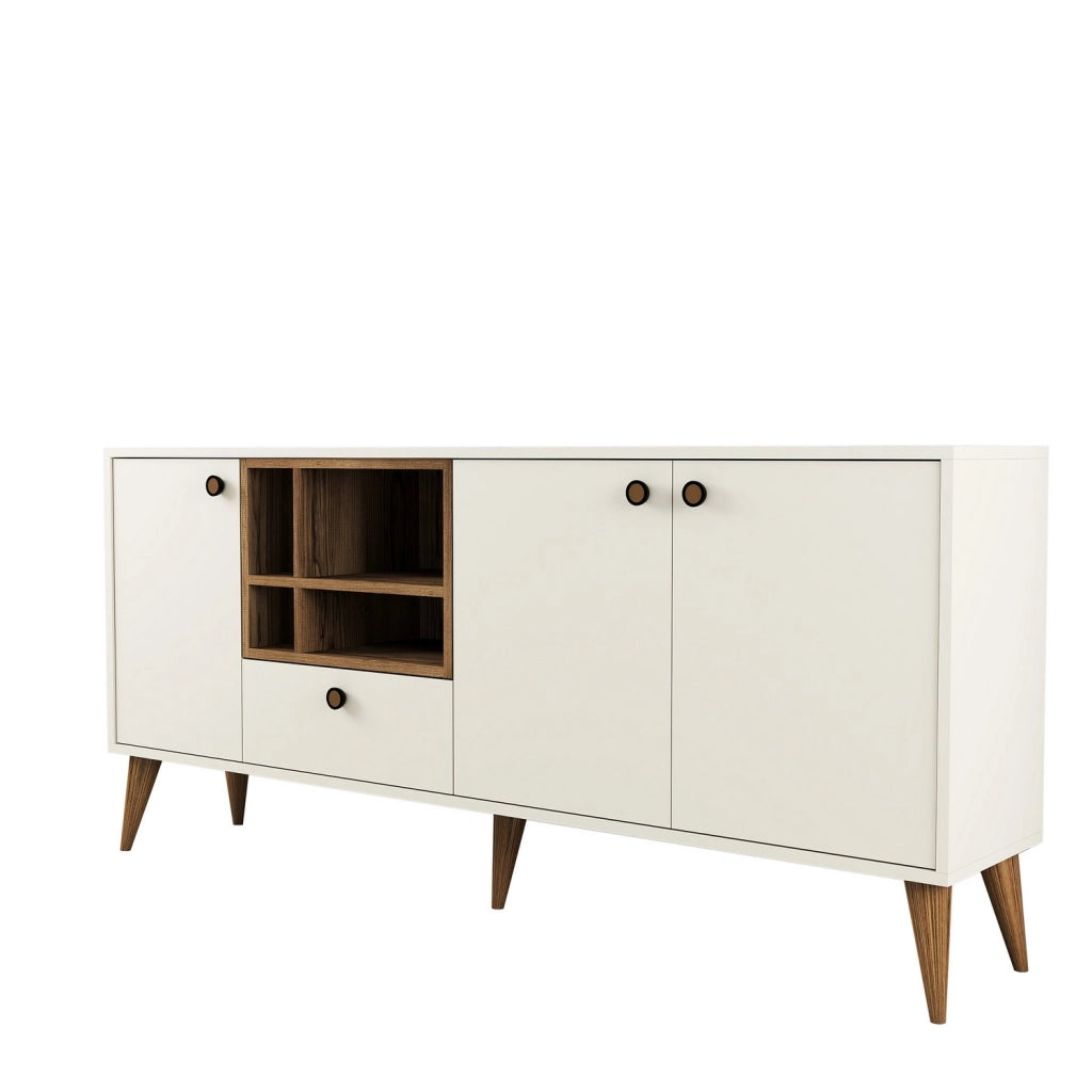 Credenza in legno "Napoli" - 180 x 35 x 81 cm - Crema