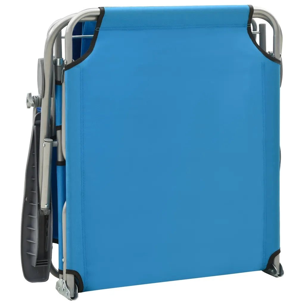 Lettino Prendisole con Baldacchino in Acciaio Blu cod mxl 19195