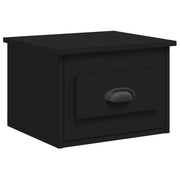 Comodino | Armadio da Notte | Mobiletto da notte a Parete Nero 41,5x36x28 cm