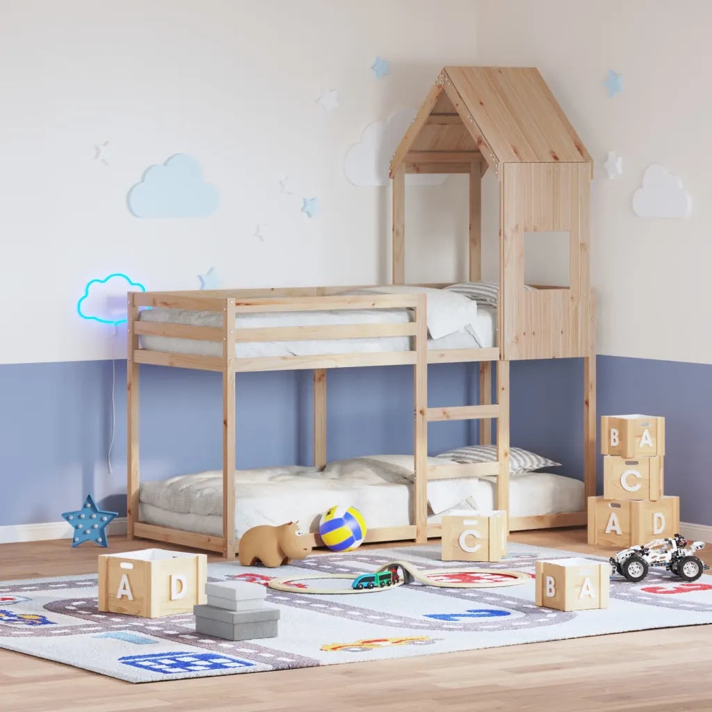 Letto a Castello senza Materasso 90x190 cm Legno di Pino 3282002