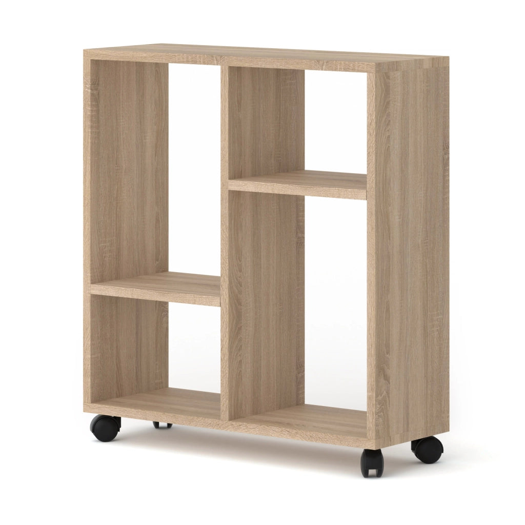 MOBILE TAVOLINO CON RUOTE PORTA PC COMODINO UFFIO CASA ROVERE 65x60x20cm TRASCO