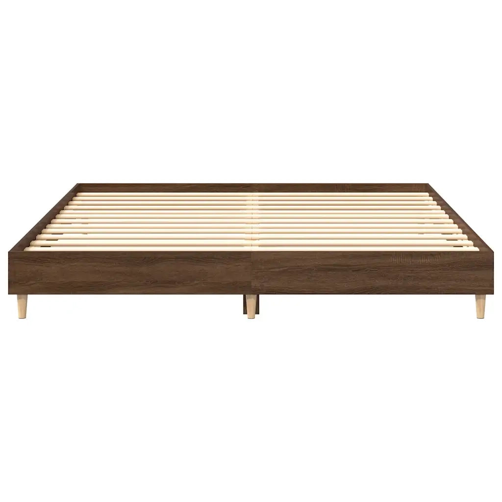 vidaXL Giroletto senza Materasso Rovere Marrone 200x200 cm Truciolato