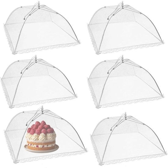 Tenda per Picnic 6 Pezzi - Ombrello Pieghevole - Tenda Recuperabile - Protezione dagli Insetti - Capacità di Respiro - Adatto per Feste/Picnic - Tenda per Alimenti