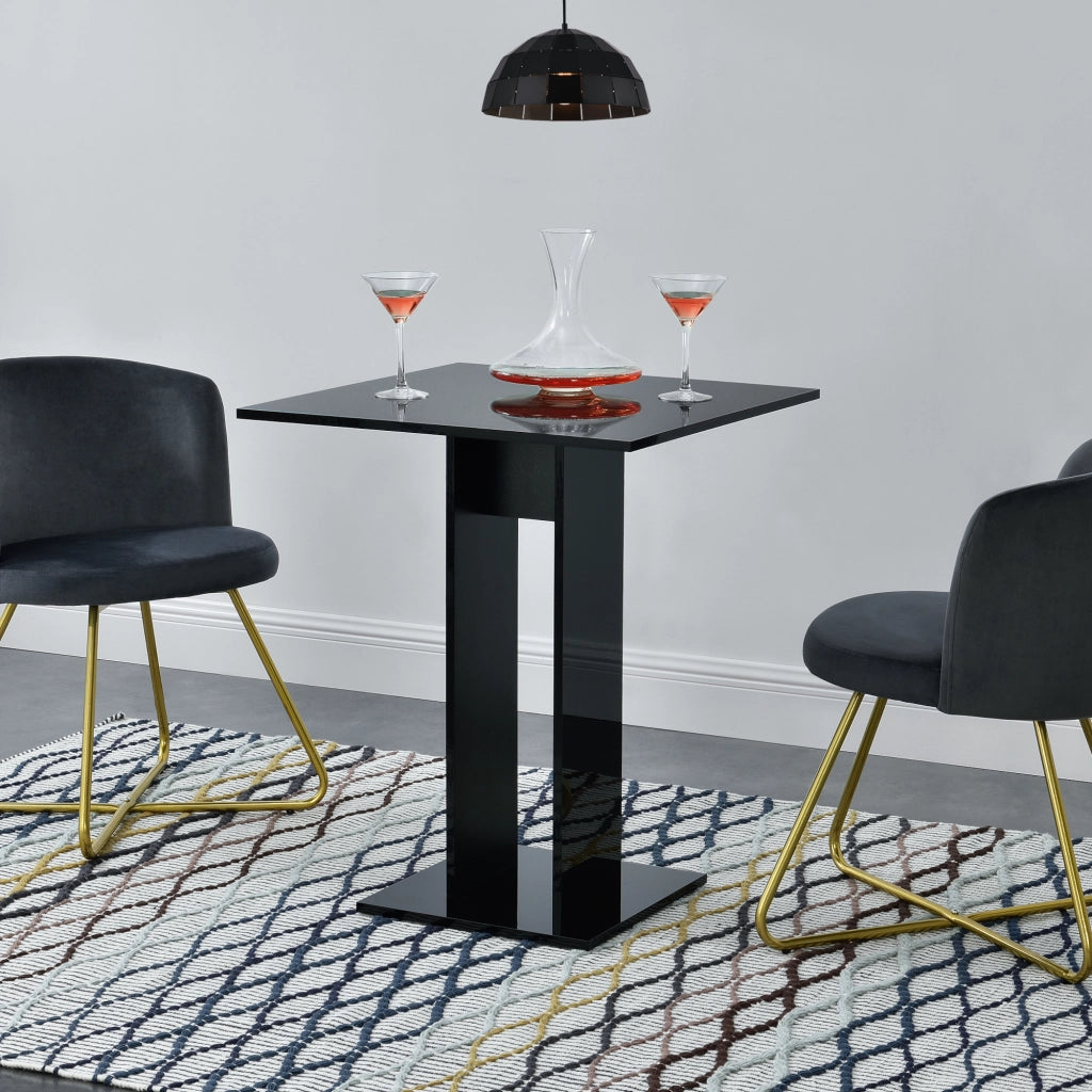 Tavolo Quadrato Lindesnes da Cucina Pranzo Bar 65 x 65 x 78 cm - Nero Lucido [en.casa]