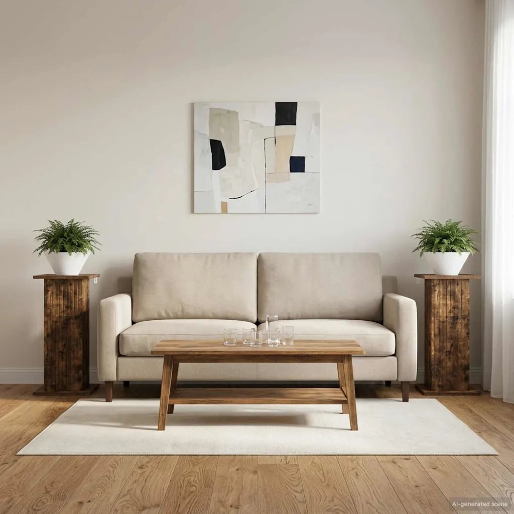 Supporto per piante 2 pcs Rovere Fumo 30,5 x 30 x 60,5 cm