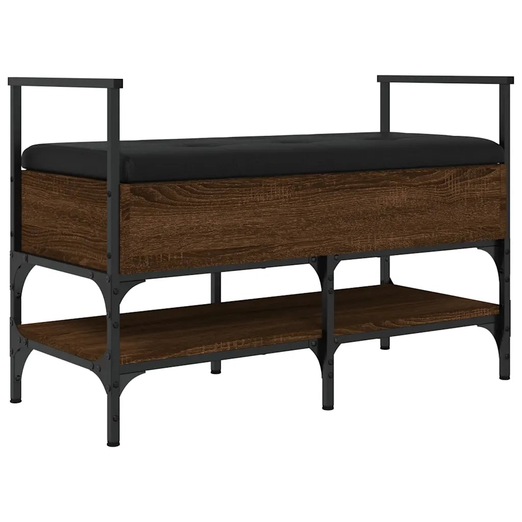 Panca Porta Scarpe-Sgabello-Panca Scarpiera Rovere Marrone 85,5x42x57,5 cm