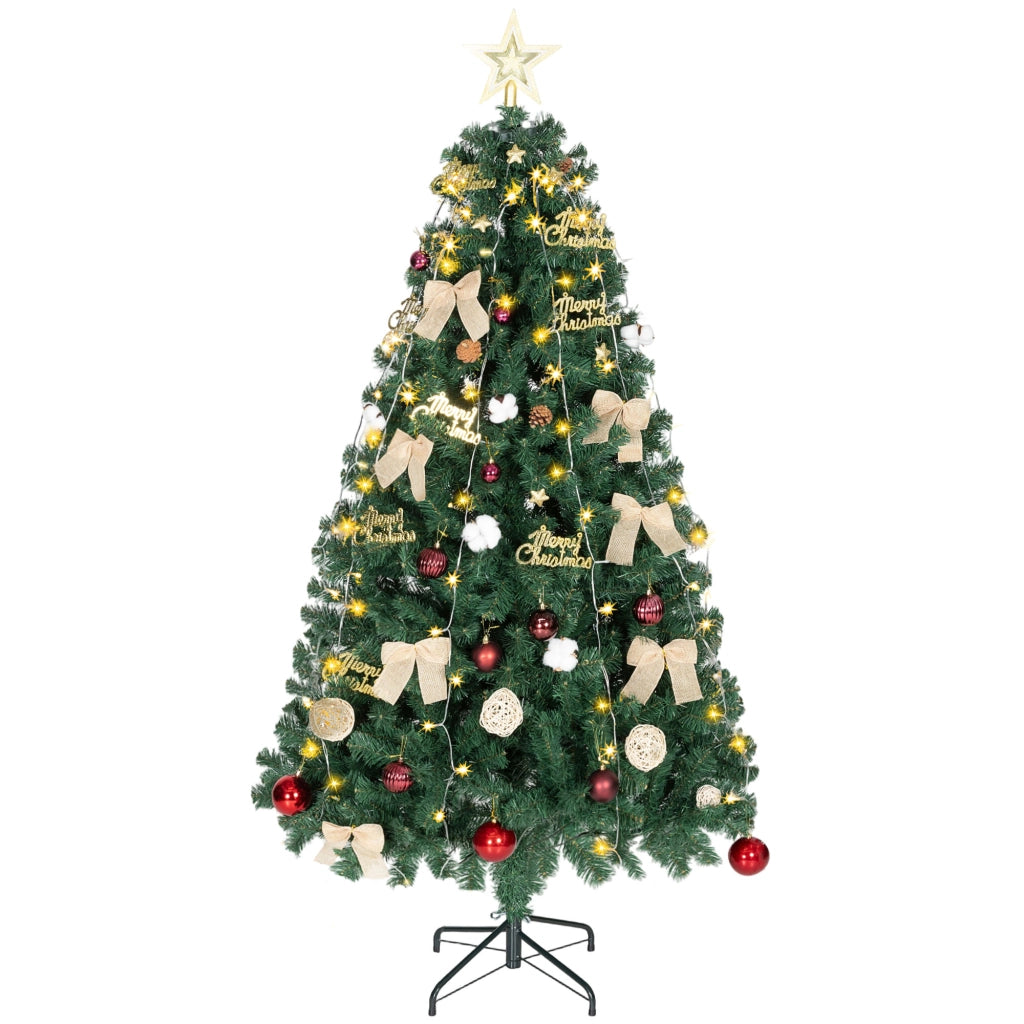 Albero di Natale 180 cm ¨C zephmum ¨C Verde con 200 Luci LED Bianco Caldo
