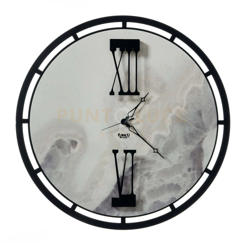 orologio effetto marmo pregiato mood Nero e marmo Dover in Ferro Diametro63cm