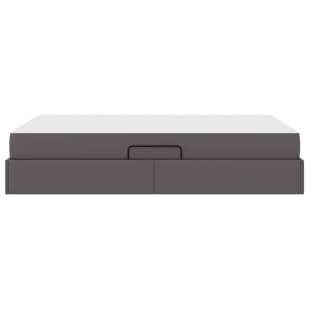 Letto con contenitore e materasso 2 pcs Grigio Pelle 3399606