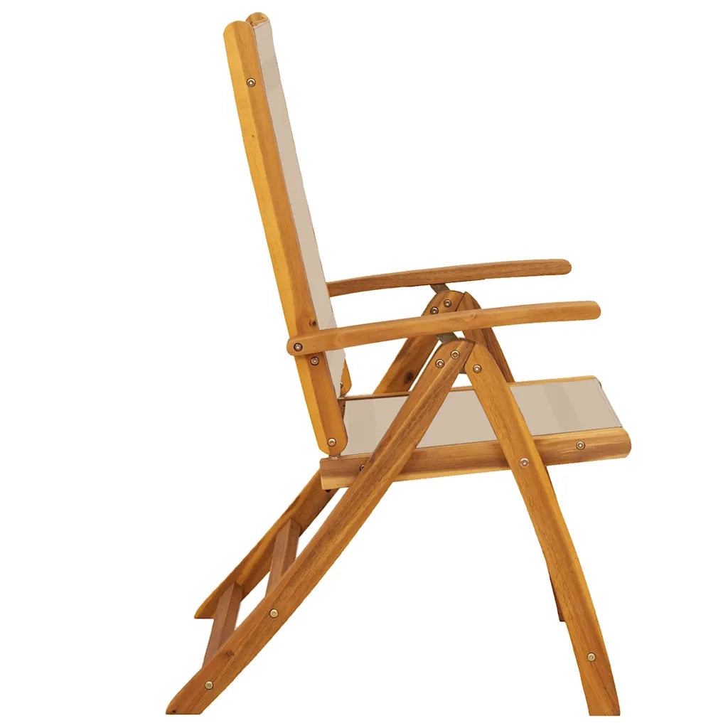 Sedie da Giardino Pieghevoli 4 pz Massello d'Acacia e Textilene 3279244