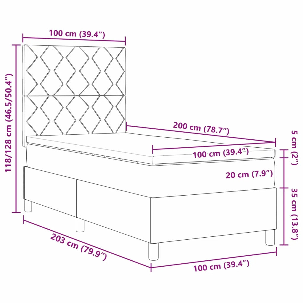 Letto a molle con materasso con led Talpa 100 x 200 cm Tessuto 3342925