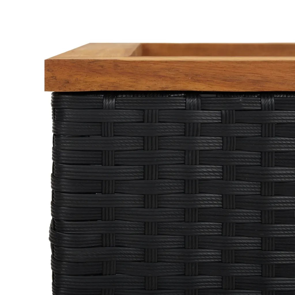 Fioriera Nera 80x40x80 cm in Polyrattan 319417