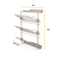 Scarpiera Laterale Destra per Armadi in Acciaio Emuca Hack Grigio Pietra