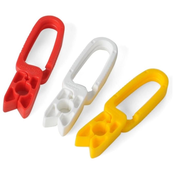 Foppapedretti Clothy Pegs - Set da 12 mollette stendipanni in nylon Mono Splitblocco, 10×20×70 mm, compatibile per uso indoor-outdoor, confezione rosso-Bianco-giallo, senza molla