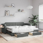 Divano Letto Estraibile Cassetti Grigio Scuro 90x190cm Tessutocod mxl 106657