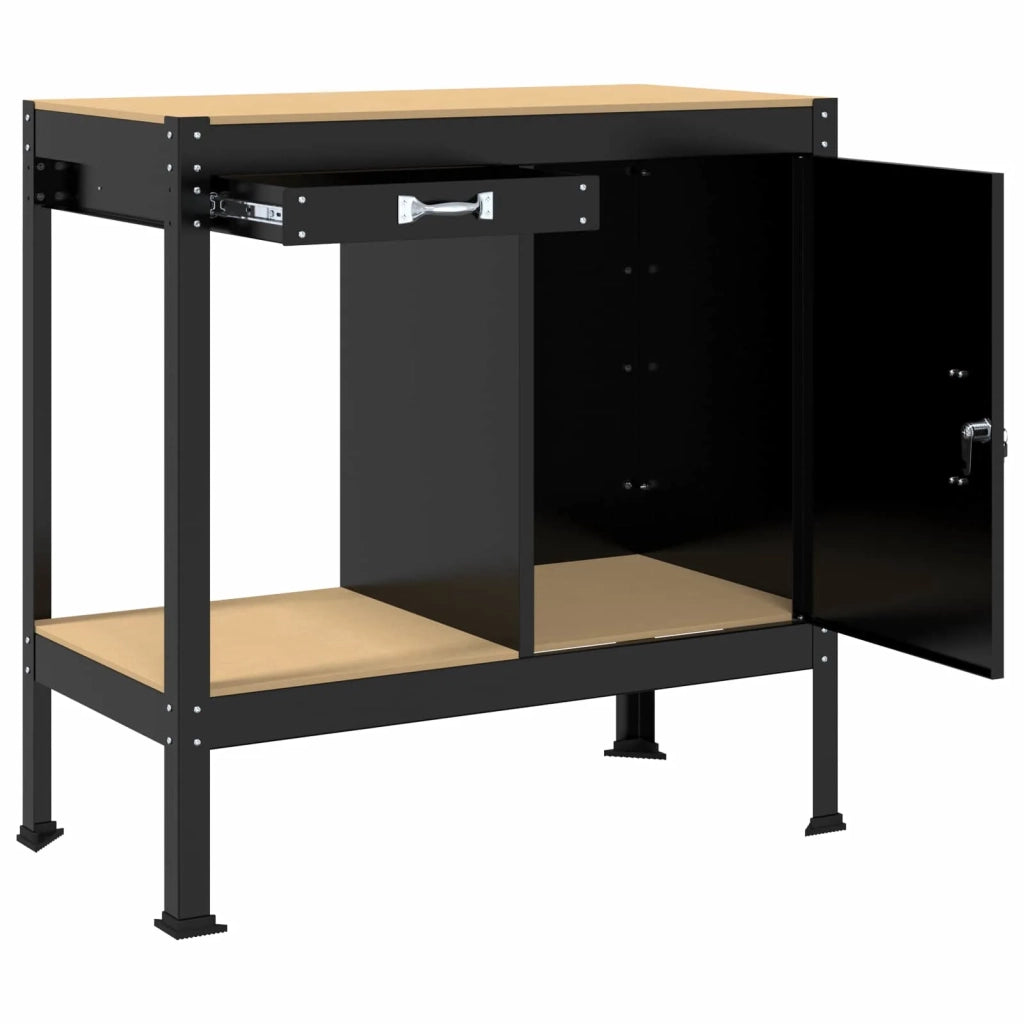 Banco da lavoro con cassetto con blocco Nero 90 x 49 x 91 cm 42020134