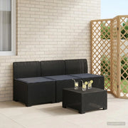 Divano da giardino 3 posti con cuscini in look rattan 3 posto 8011963