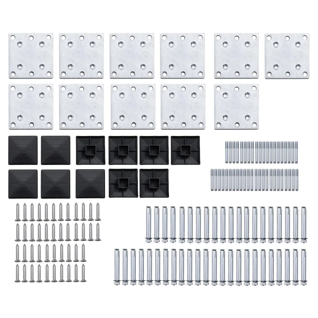 Set Pannelli di Recinzione in WPC 1737x186 cm Nero cod mxl 19169