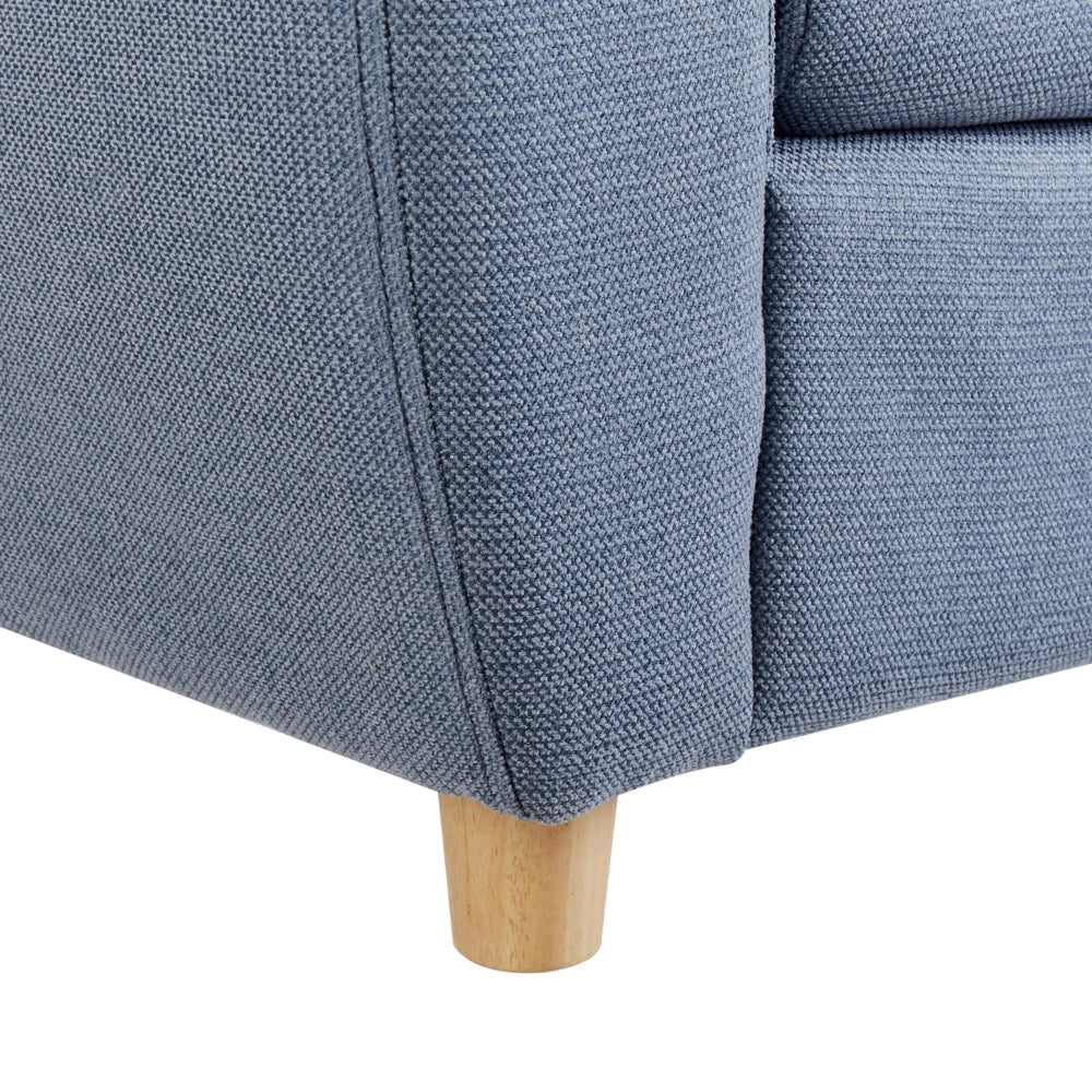 Sedia blu rivestita in lino con braccioli per bambini Design moderno