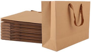 Cadeau in regalo da 24 pezzi - colore marrone - borse in carta con manico - dimensioni 32 x 11 x 25 cm - materiale ecologico - ideali per matrimoni e Natale - confezioni per regali