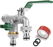 Doppia valvola esterna da 3 4 pollici in ottone con 2 connessioni resistente al gelo inclusa colla adesiva per sigillatura e connessione per tubi