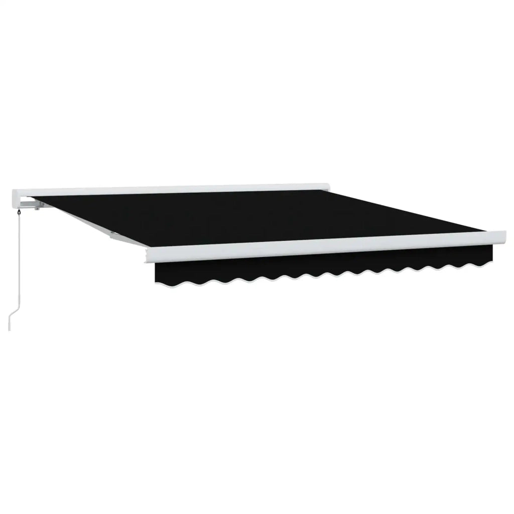 Tenda Retrattile Nero 350 x 250 cm Tessuto e Metallo 3330333