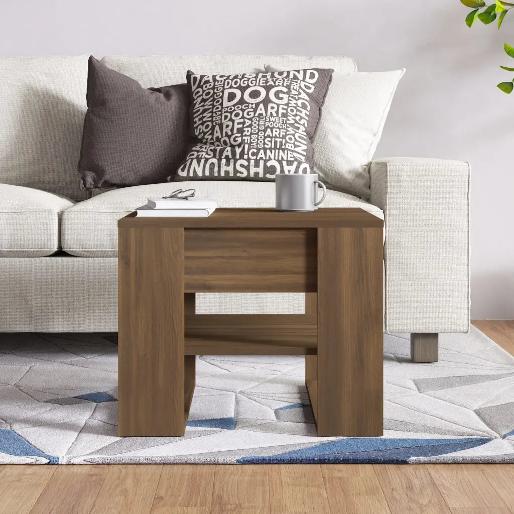 Tavolino Salotto Rovere Marrone 55,5x55x45 cm Legno Multistrato 816933