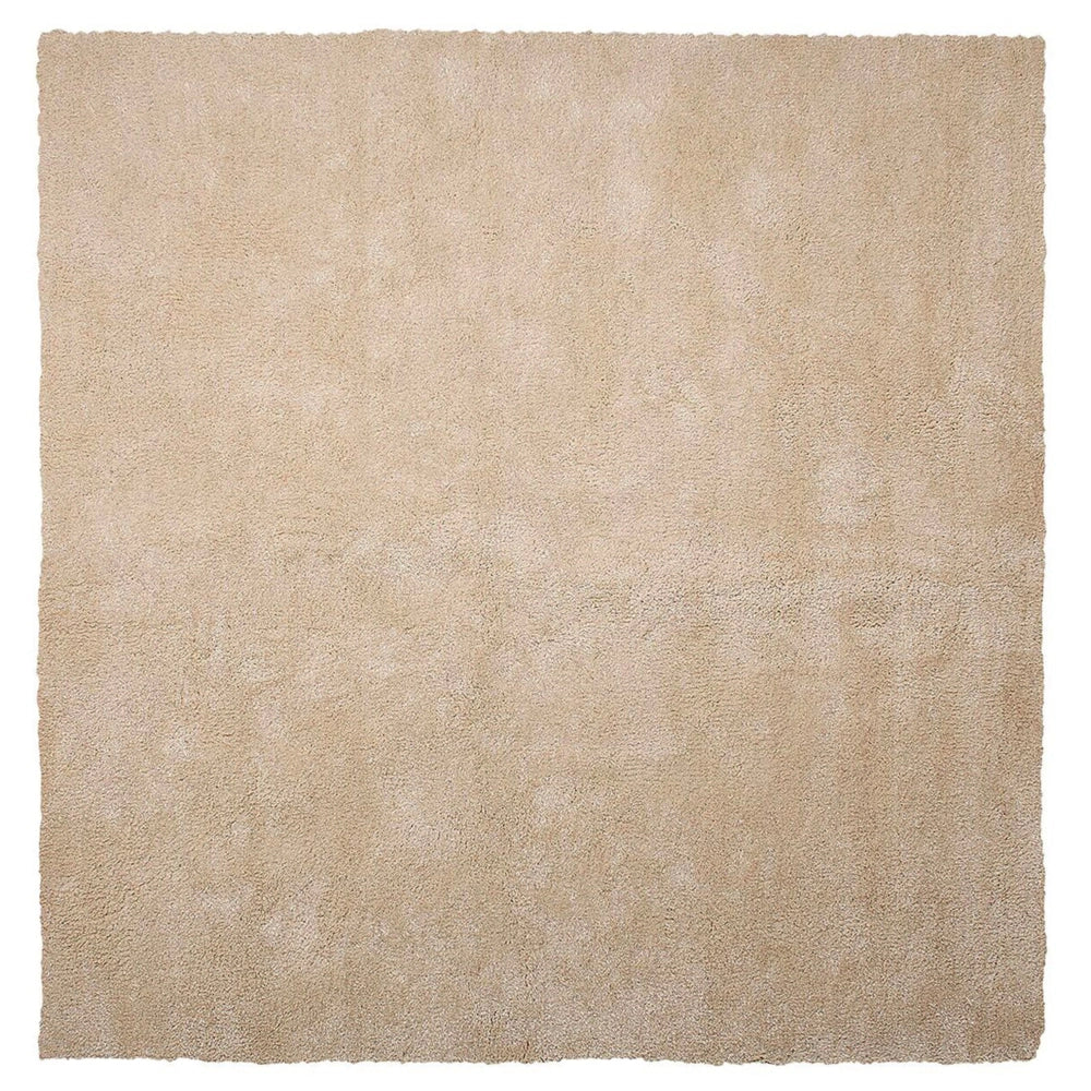 Tappeto Shaggy Beige 200 x 200 cm Moderno tappeto quadrato trapuntato a Pelo Lungo