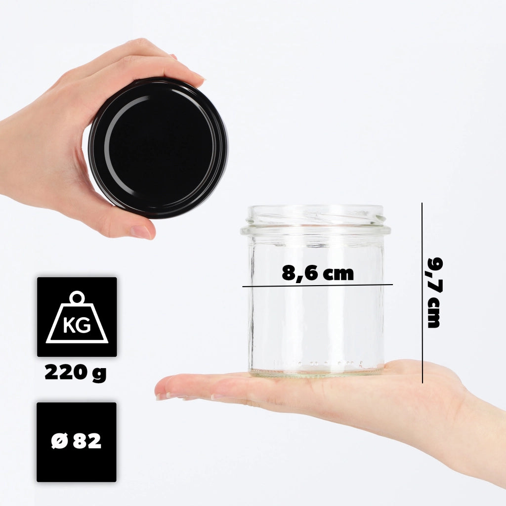 KADAX 50x Barattolo 350ml Barattoli di Vetro per Conserve Marmellata Miele Tappi Fi82