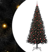 Albero di Natale con 300 LED con supporto-Luci decorative natalizie Nero 210 cm PVC 362697