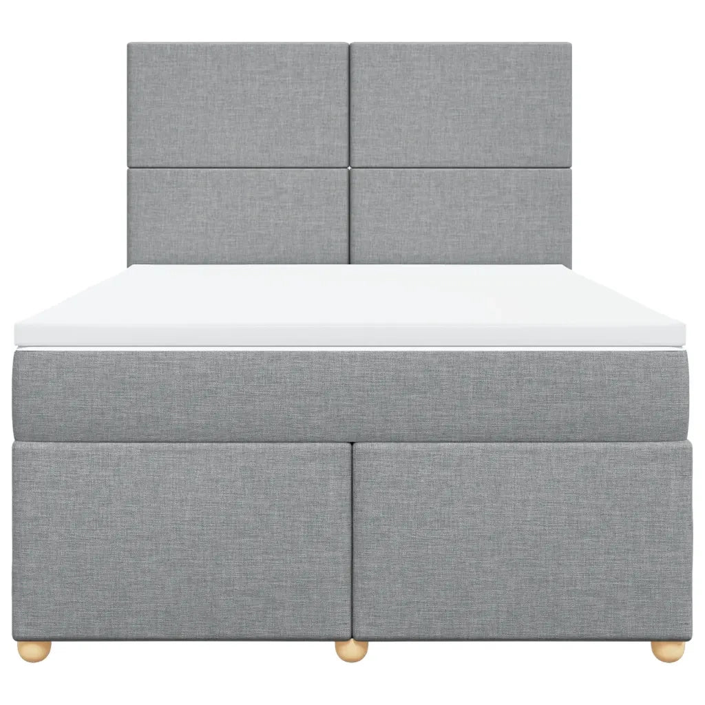 Giroletto a Molle con Materasso Grigio Chiaro 140x190cm Tessuto 3291268