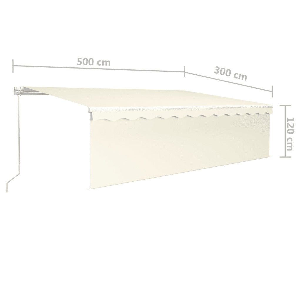 Tenda Sole Retrattile Manuale Parasole LED 5x3 m Crema 3069342