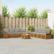 Set divani con cuscino 9 pcs Grigio Naturale e Chiaro