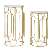 Set di Tavolini VKH555, Oro, Metallo, 36,5x36,5x70 cm