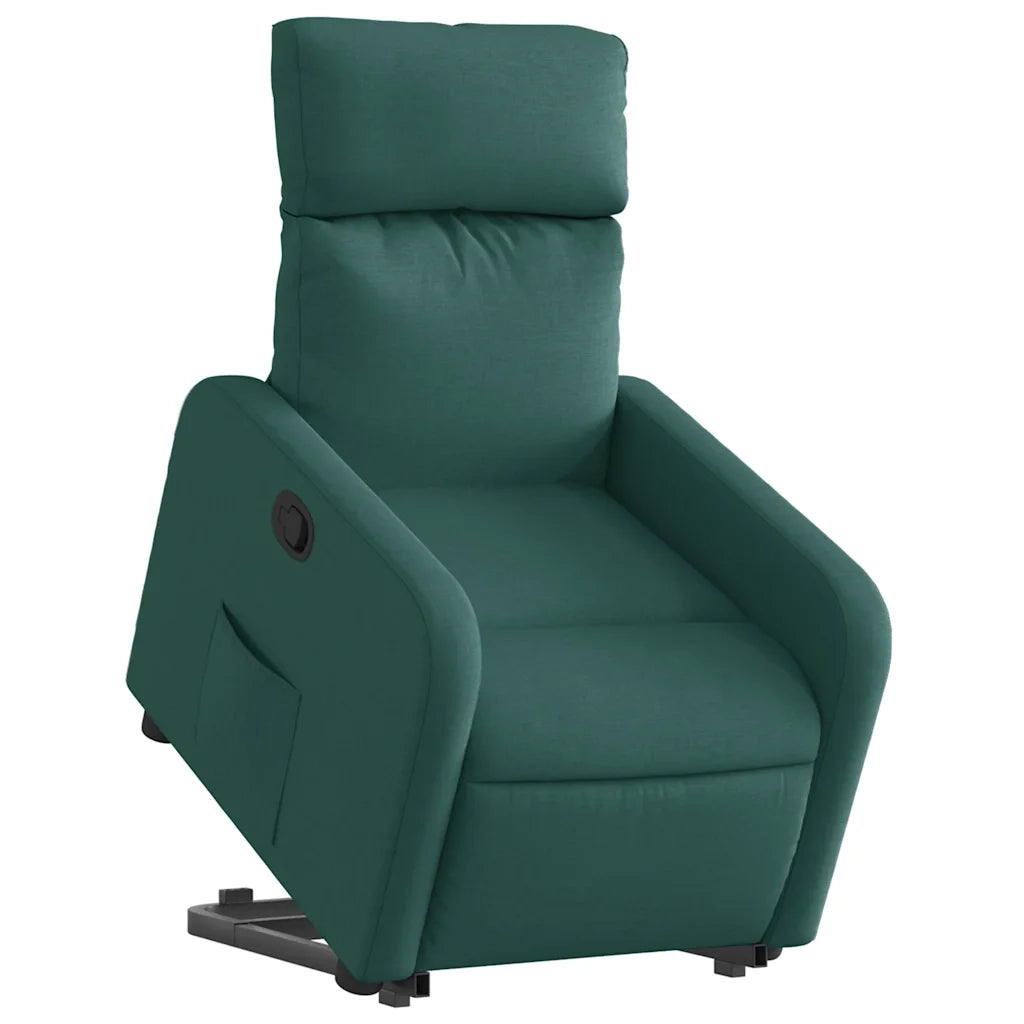 Divano Sedia-Poltrona Alzapersona Reclinabile Verde Scuro in Tessuto 316320