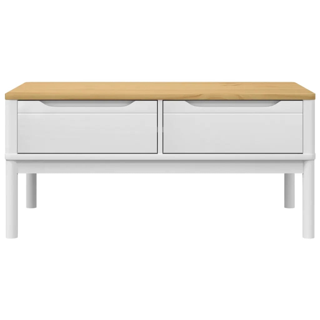 Tavolino FLORO Bianco 99x55,5x45 cm in Legno di Pino