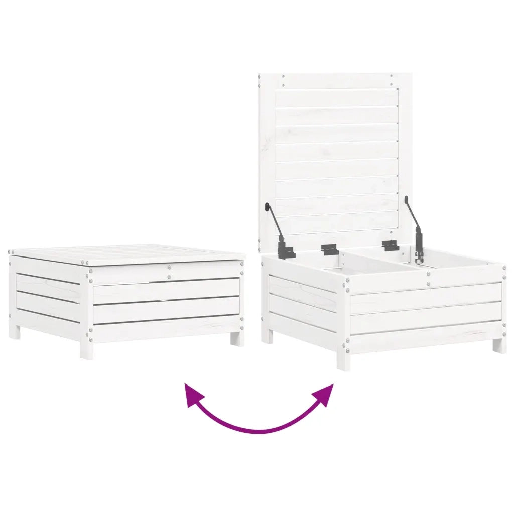 Set Divani da Giardino 6 pz Bianco in Legno Massello di Pino 3250729