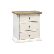 Comodino 3 cassetti legno shabby bianco naturale 64x34x60 - Mobili 2G