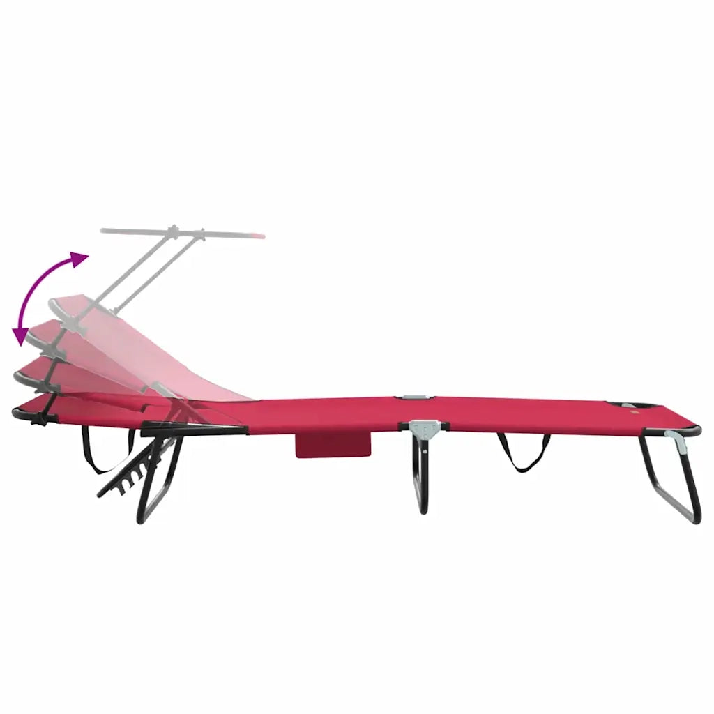 Lettino prendisole pieghevole Rosso 190 x 57 x 81 cm Oxford 42003130