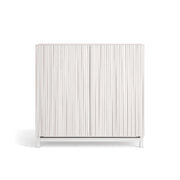 Scarpiera Herdasa effetto bianco ante stampa doghe bianche 90x90x27cm