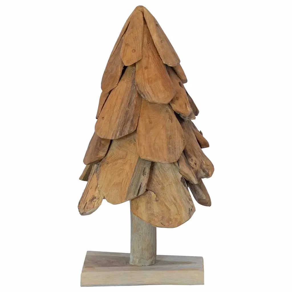 Albero di Natale | Decorazioni natalizie Marrone 61 cm Legno massello di teak