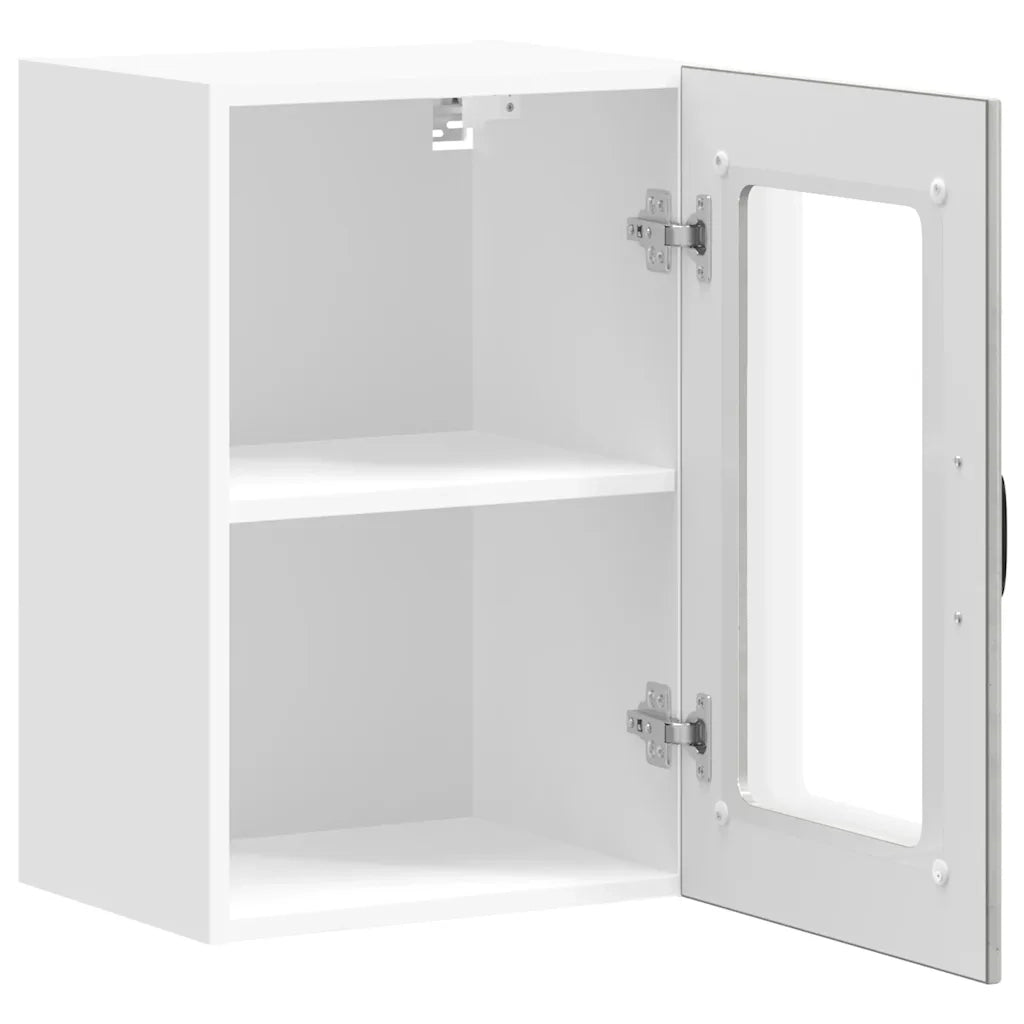Pensile da Cucina con Porta in Vetro Lucca Grigio Cemento 853771