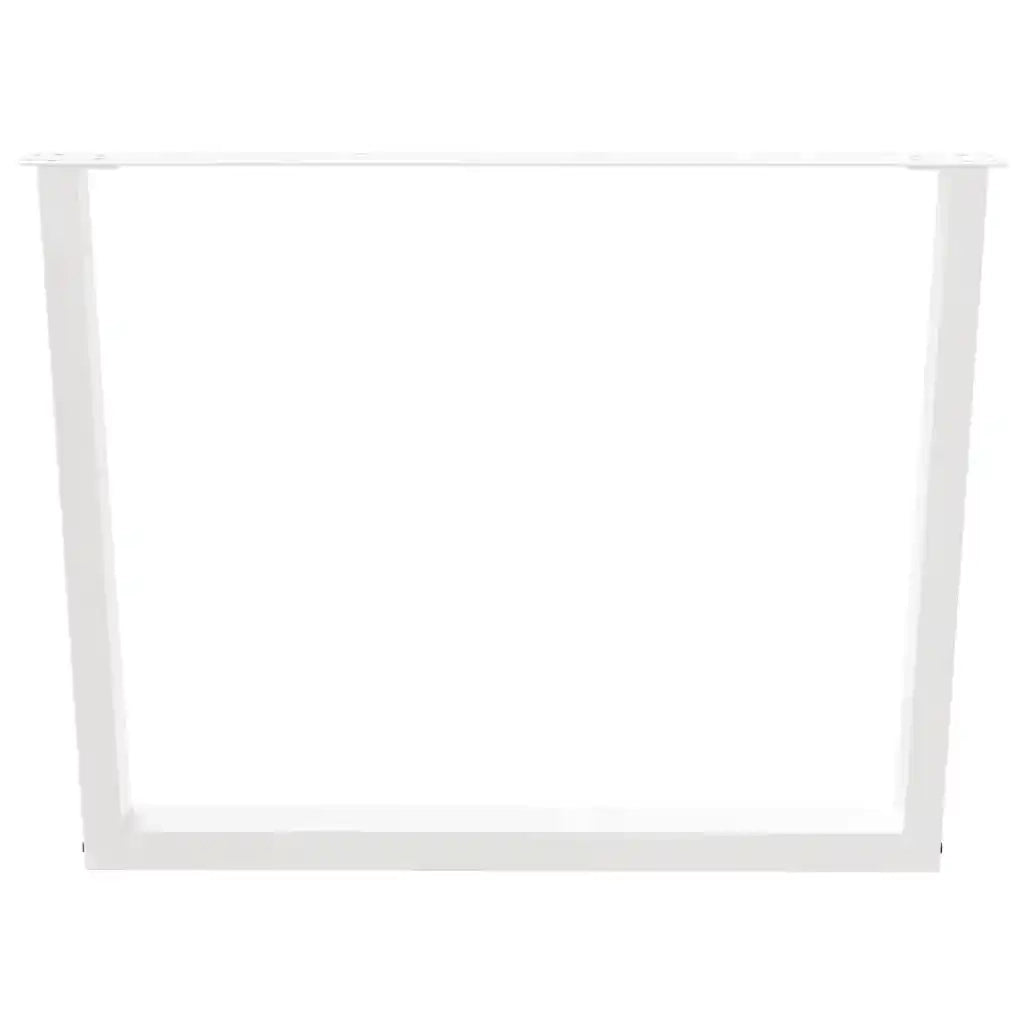 Gambe per tavolo da pranzo a forma di V 2 pz bianche 100x(72-73,3) cm in acciaio 4012657